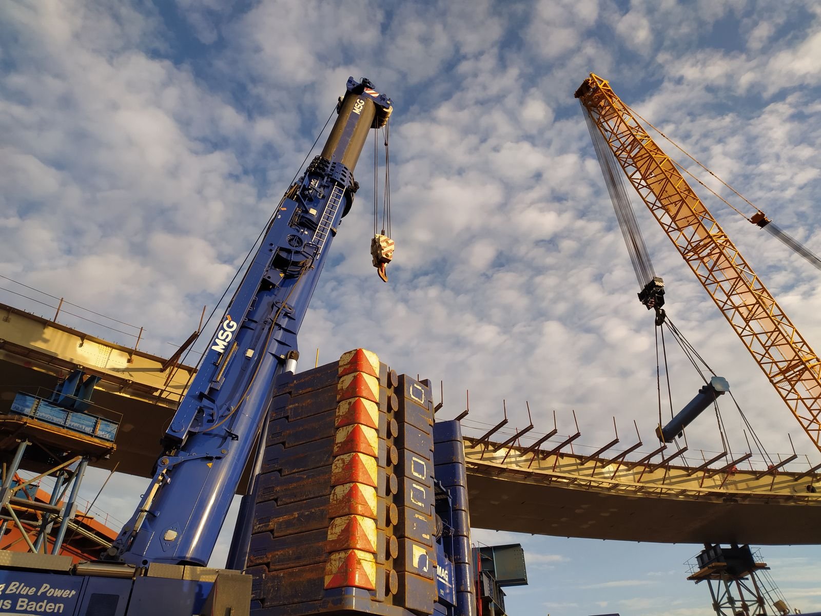 Construction site with cranes